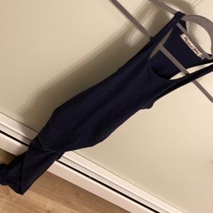 Michael stars rouched navy dress